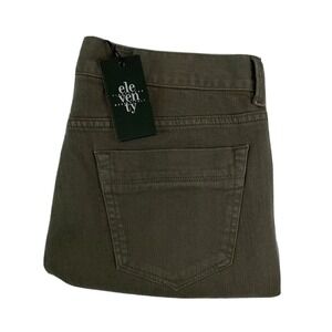 Eleventy Olive Green Cotton Mens 5 Tasche Baggy Jeans Size 33x26 NWD